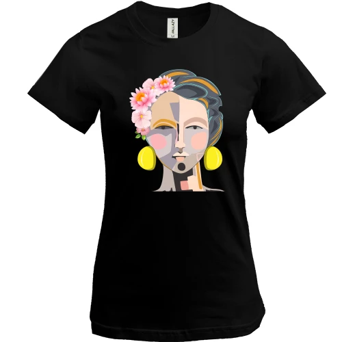 Жіноча футболка Woman with pop art portrait