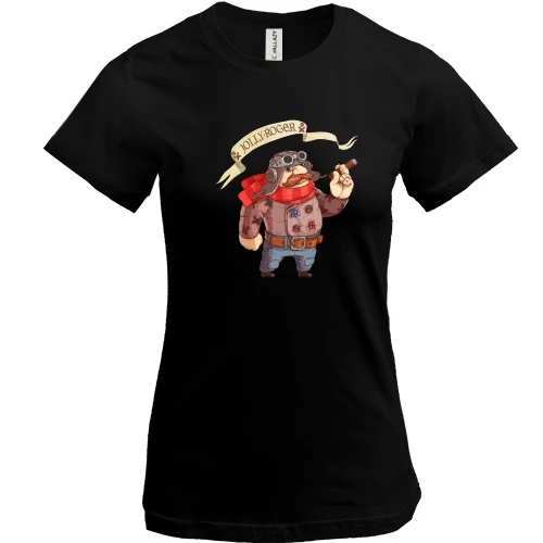 Женская футболка, Черный, Jolly roger
