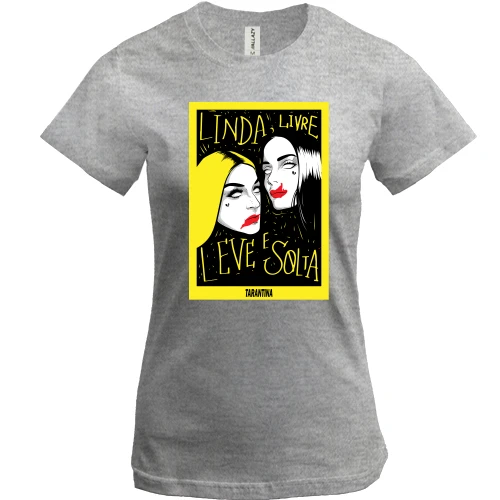 Жіноча футболка, Сірий меланж, Linda, Livre leve Solta