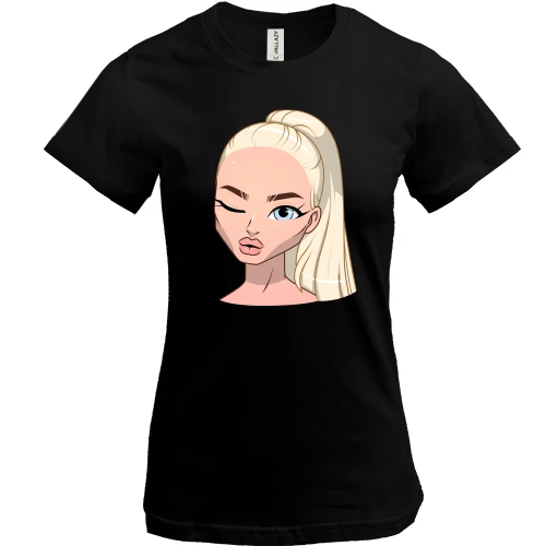 Жіноча футболка, Чорний, Art. Blonde wink