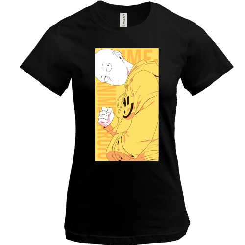 Женская футболка, Черный, Bald guy in yellow