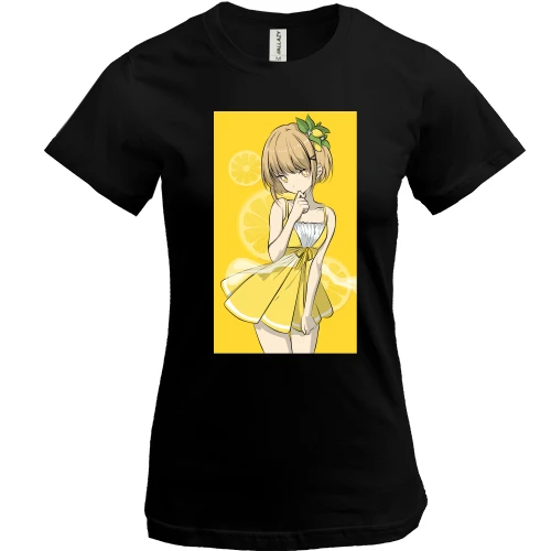 Женская футболка, Черный, Lemon Girl