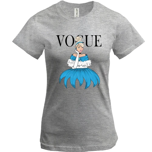 Женская футболка, Серый меланж, VOGUE Cinderella
