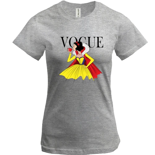 Женская футболка, Серый меланж, VOGUE Snow White