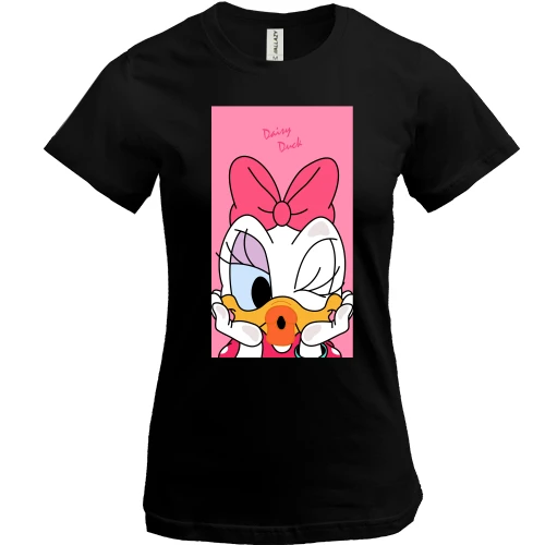 Женская футболка, Черный, Daisy duck baby