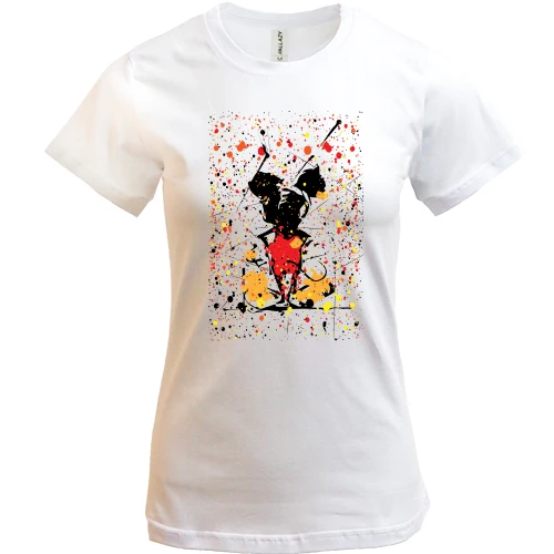 Жіноча футболка, Білий, Mickey mouse paint art