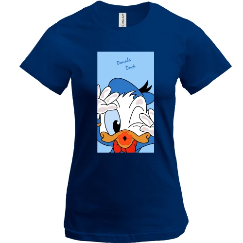 Женская футболка, Синий, Donald duck baby