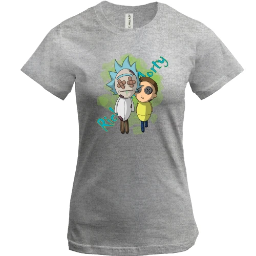 Женская футболка, Серый меланж, Rick and Morty dolls