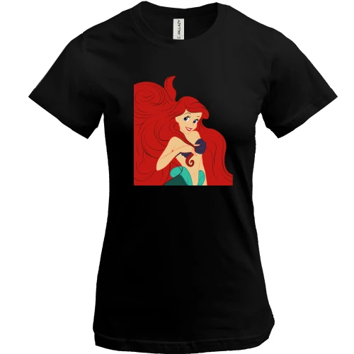 Женская футболка, Черный, Ariel hair