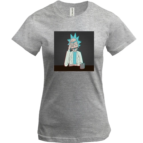 Женская футболка, Серый меланж, Rick is tired