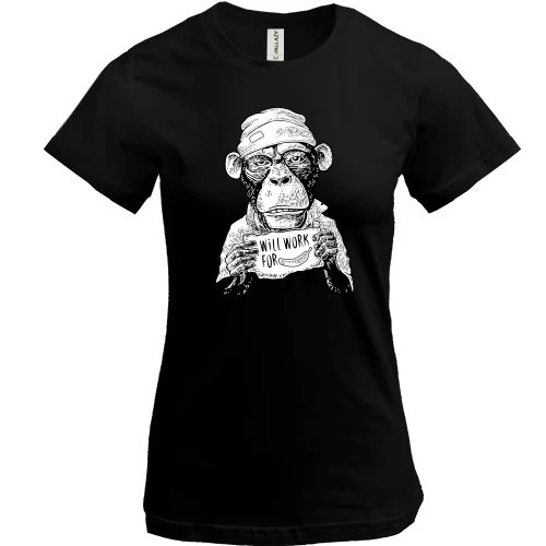Жіноча футболка I will work for bananas