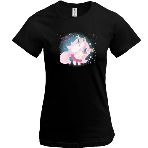 Жіноча футболка Baby unicorn in a skirt