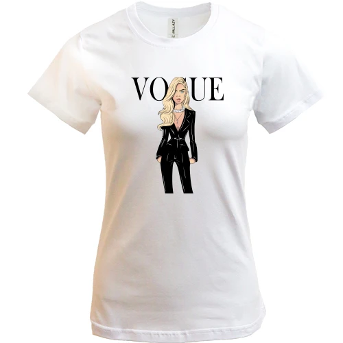Женская футболка, Белый, VOGUE Cara Delevingne.