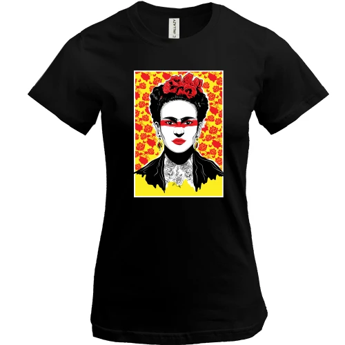 Женская футболка, Черный, Frida Kahlo art
