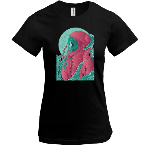 Жіноча футболка, Чорний, Astronaut Skull