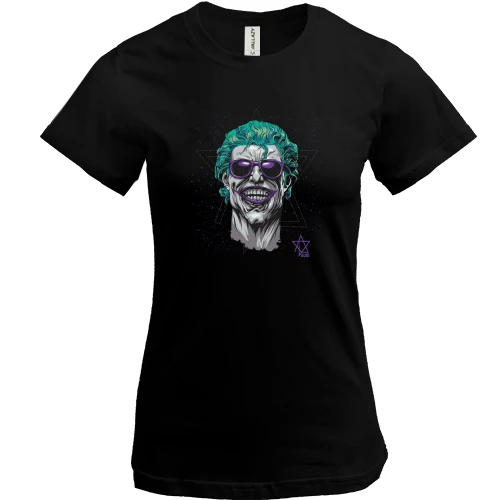 Жіноча футболка, Чорний, Joker in sunglasses