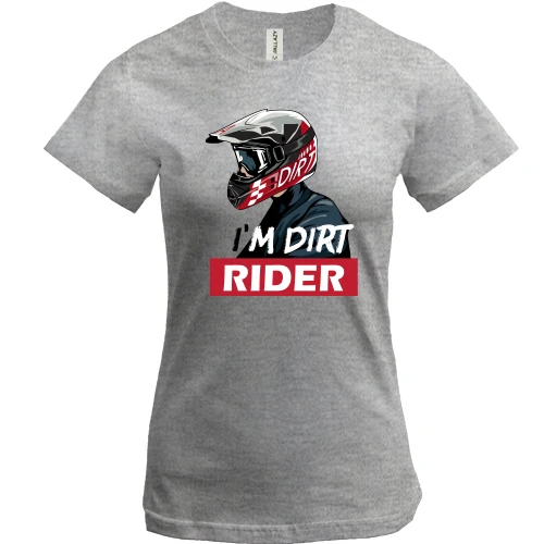Женская футболка, серый меланж, I'm a dirty rider