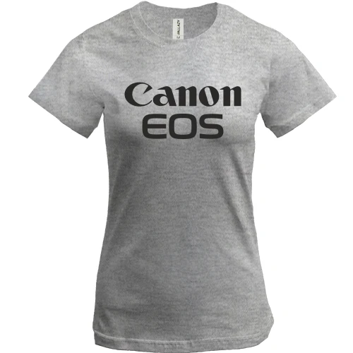Женская футболка, Серый меланж, Canon EOS