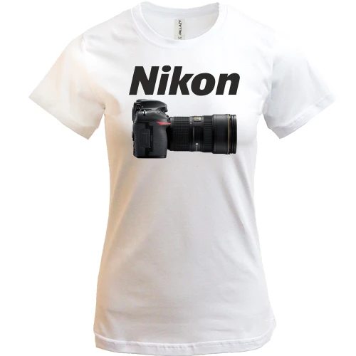 Жіноча футболка, Білий, Nikon Camera