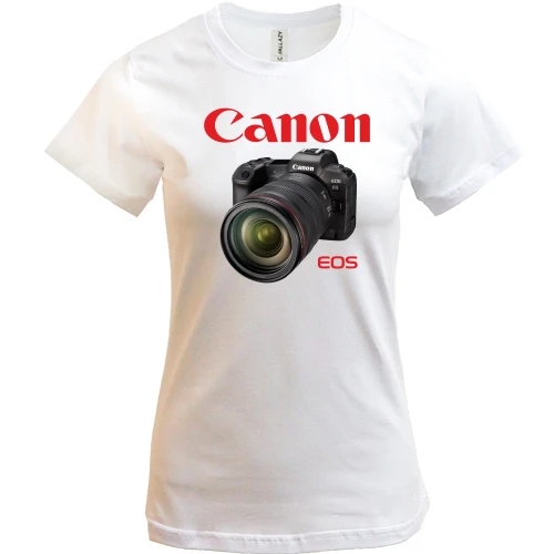 Женская футболка, Белый, Canon EOS R