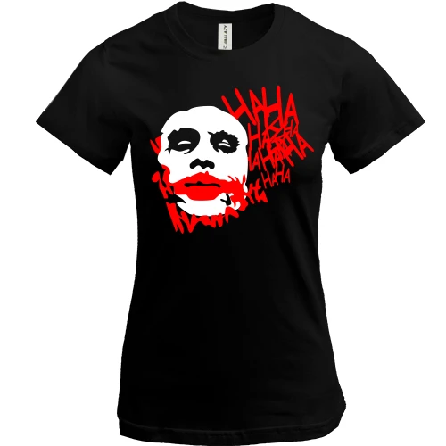 Жіноча футболка, Чорний, Joker smile Batman Ha ha ha