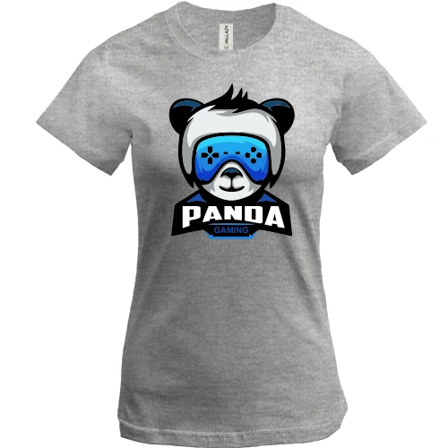 Женская футболка, Серый меланж, Panda gaming
