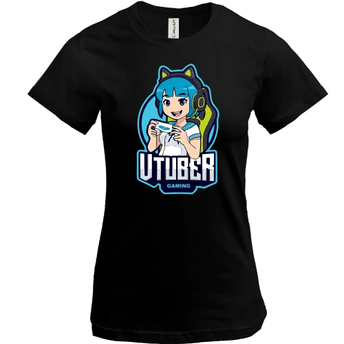 Женская футболка, Черный, Utuber gaming