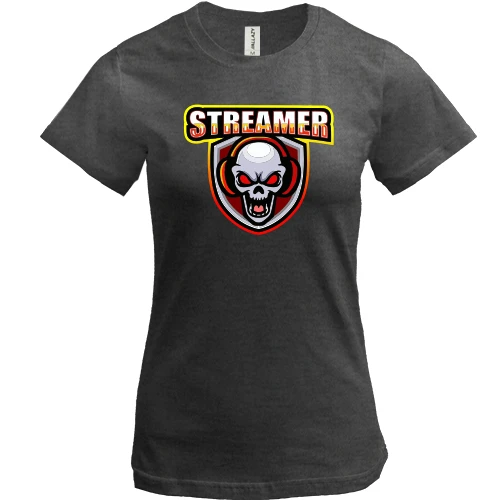 Женская футболка, Серый меланж, Streamer 3