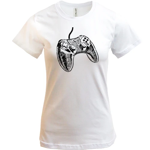 Женская футболка, Белый, Game joystick 2