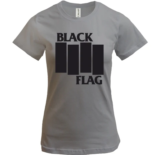 Женская футболка, Серый меланж, Black Flag