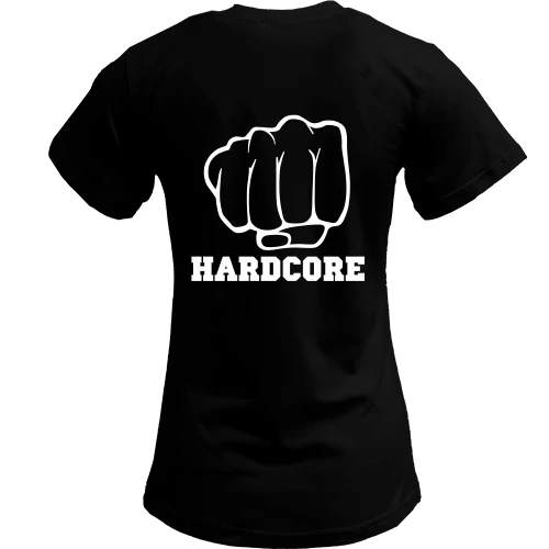 Женская футболка с кулаком и надписью Hardcore