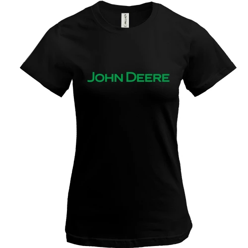 Женская футболка, Черный, John Deere (надпись)