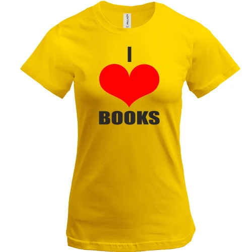 Жіноча футболка, Жовтий, I love books