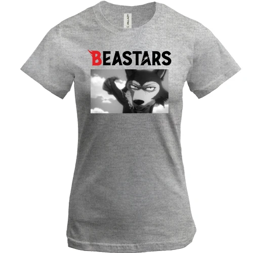 Жіноча футболка, Сірий меланж, BEASTARS, Legosi