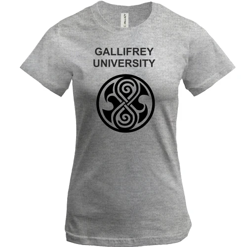 Женская футболка, Серый меланж, Доктор Кто (Gallifrey University)