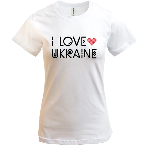 Женская футболка, Белый, I Love Ukraine (2)