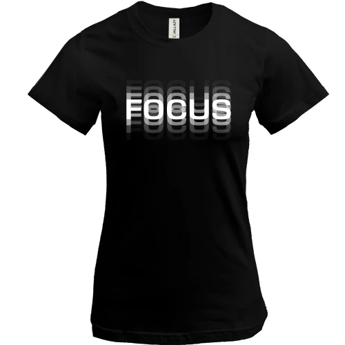 Женская футболка, Черный, пьяный Focus