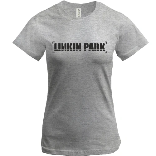 Женская футболка, Серый меланж, Linkin Park Лого