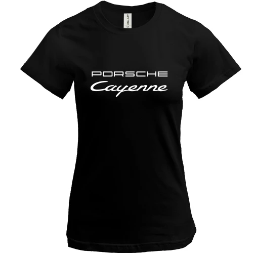 Женская футболка, черный, Porsche Cayenne