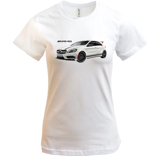 Женская футболка, Белый, Mercedes AMG