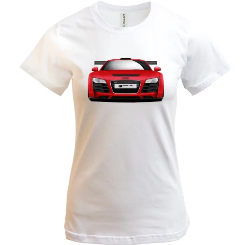 Женская футболка, Белый, Audi R8