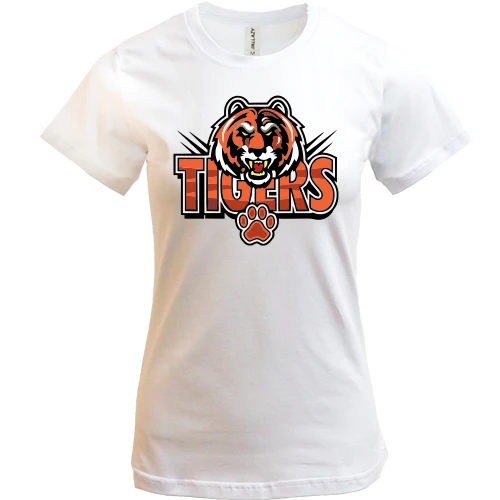 Женская футболка, белый, Tigers