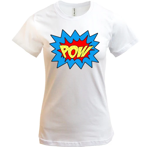 Женская футболка, Белый, POW!