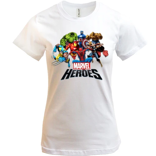 Женская футболка, Белый, Marvel Heroes (2)