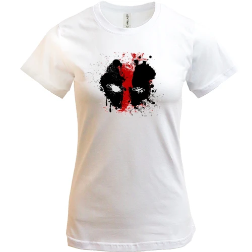 Женская футболка, Белый, Deadpool (art logo)