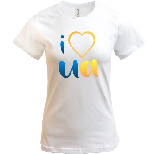 Жіноча футболка, Білий, I love UA