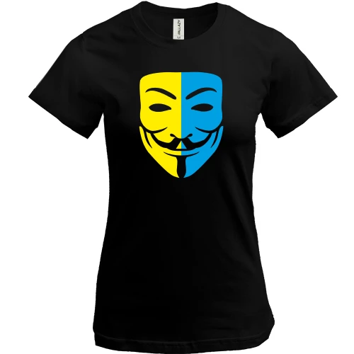 Женская футболка, черный, Anonymous (Анонимус) UA