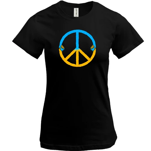 Женская футболка, Черный, Peace Ukraine