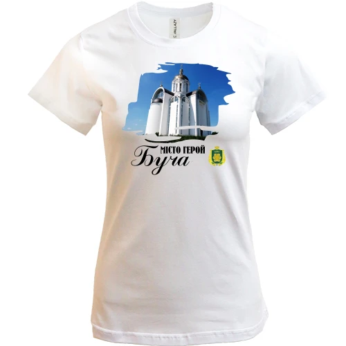 Жіноча футболка, Синій, Місто-Герой Буча