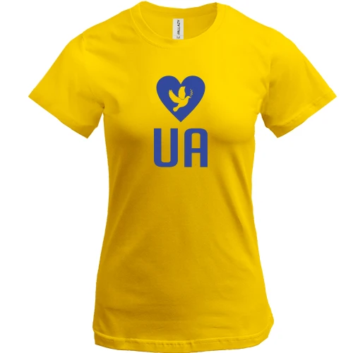 Женская футболка, Желтый, Love UA
